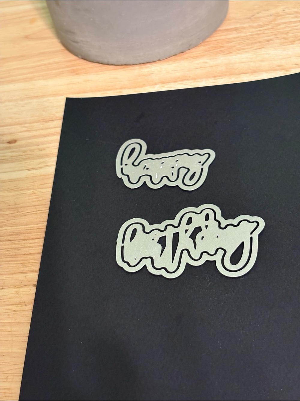 Set of 2 'Happy' Script Metal Dies